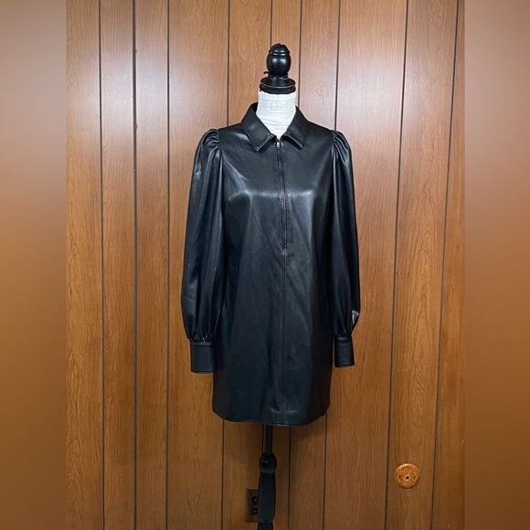 Alice By Temperley Becky Faux Leather Shirt Dress size 4 - Picture 4 of 14